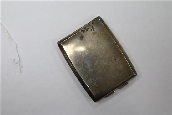 A Japanese silver and mixed metal card case 74mm.